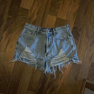 PacSun Light Blue Distressed Jean Shorts